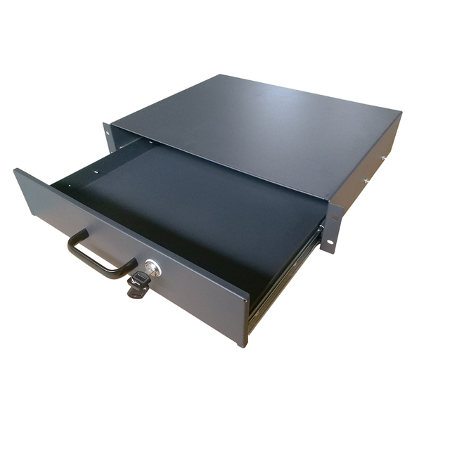 Rack mountable metal drawer na may lock