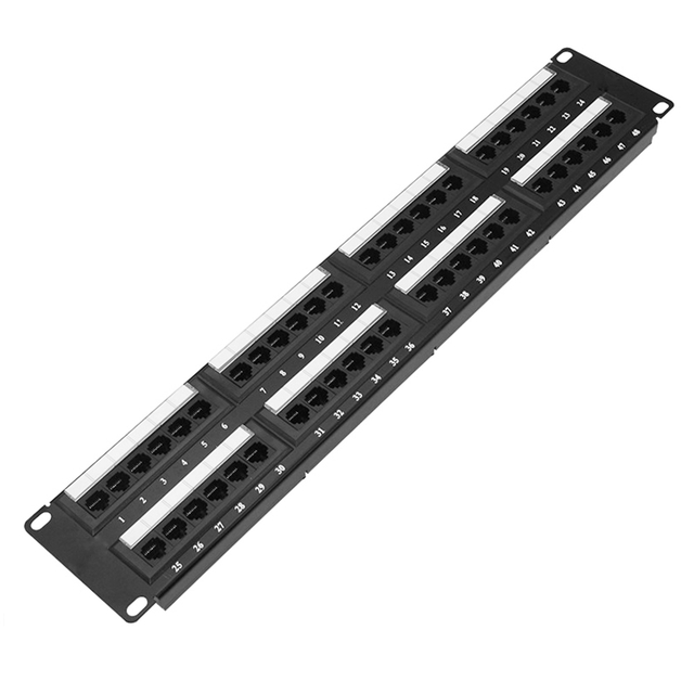 2U CAT6 atau CAT6A UTP 48 Port Patch Panel